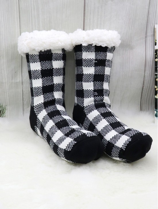 Plaid Indoor Anti-Skid Slipper Socks