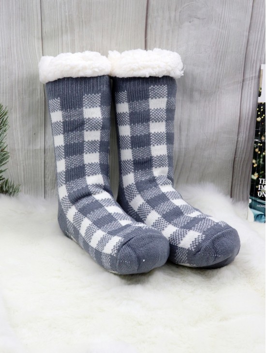 Plaid Indoor Anti-Skid Slipper Socks