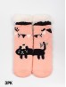 Indoor  Anti-Slippery  Slipper Socks W/ Party Cat Design