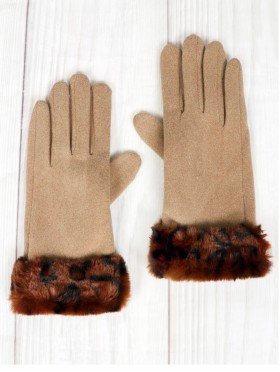 Touch Screen Gloves W/ Faux Fur Edge