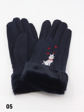 Touch Screen Glove W/ Faux Fur Edge