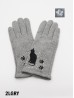 Cat Print Touch Screen Glove W/ Rhinestone & Pearls