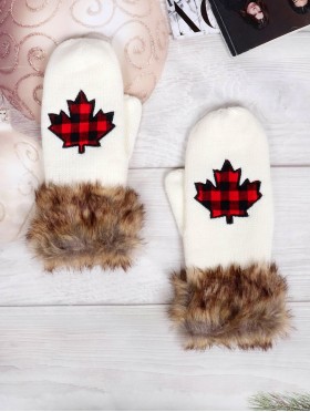 Double Layered Canada Themed Mittens