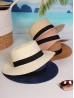 Wide Brim Summer Hat W/ Black Trim