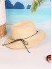 Wide Brim Summer Hat W/ Decorative Beads and Bow