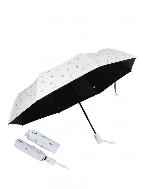 UV Protection Semi-Automatic Triple Folding Umbrella