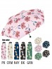 Floral Semi-Automatic Triple Folding Umbrella