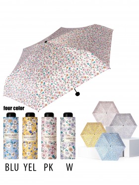 Floral Semi-Automatic Triple Folding Umbrella