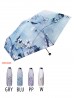 Floral Semi-Automatic Triple Folding Umbrella