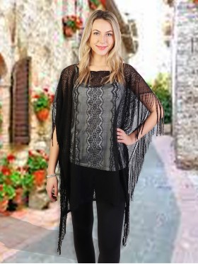 Lace Crochet Top with Fringe