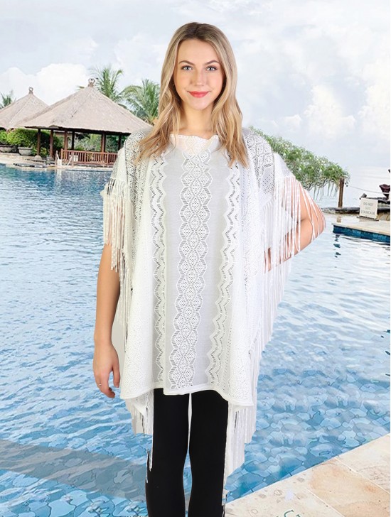 Lace Crochet Top with Fringe