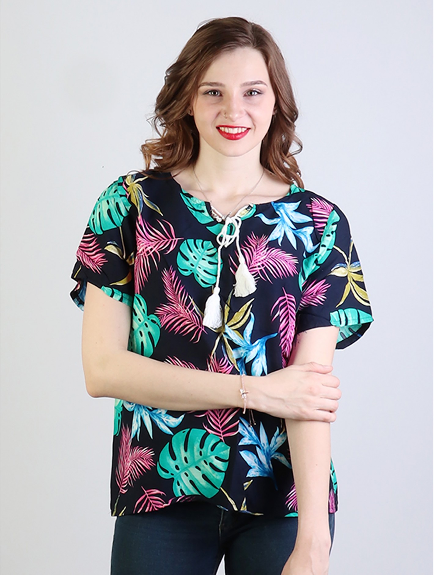 Tropical Leaves Fashion Top