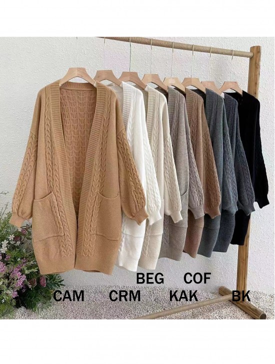 Solid Color Knitted Cardigan