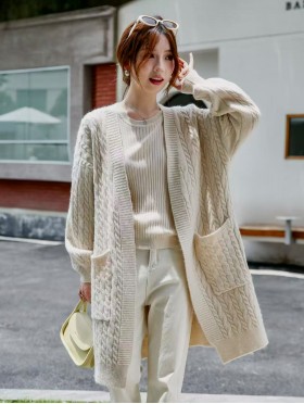 Solid Color Knitted Cardigan