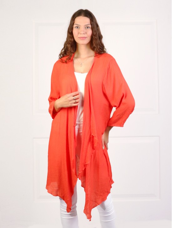 Solid Long-Sleeved Maxi Cardigan