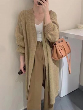 Solid Color Knitted Cardigan