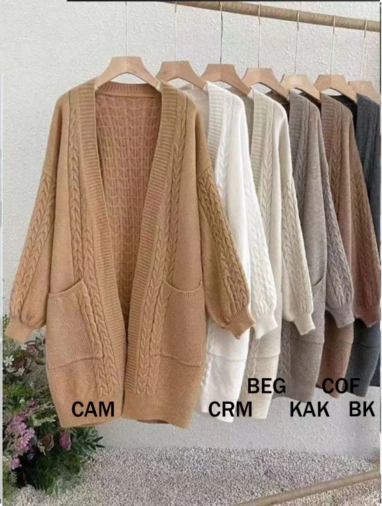 Solid Color Knitted Cardigan