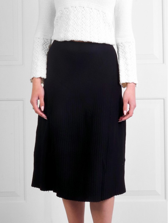 Core Spun Yarn Solid-color Knitted Stretch Skirt 