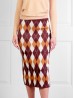 Cashmere Blend Diamond Pattern Stretchy Knitted Skirt