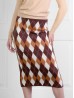 Cashmere Blend Diamond Pattern Stretchy Knitted Skirt