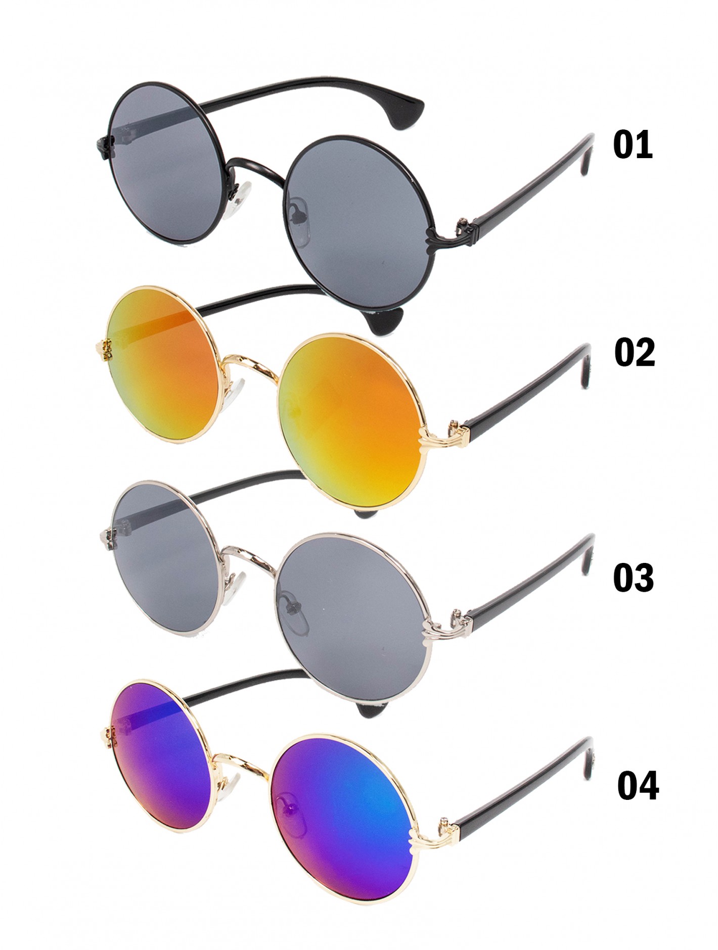 Aviator Mirror Circular Sunglasses