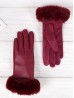 PU Touch Screen Gloves w/ Faux Fur Trims