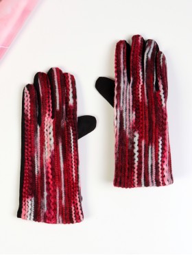 Color Pattern Stitch Touch Screen Gloves 