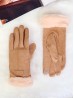 Suede Touch Screen Gloves W/ Leather Label