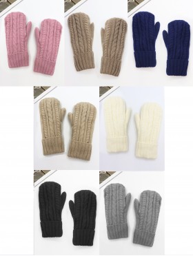 Fashion Cable Knitted Mittens with Fleeced Inside (min 12 Pair Asst Set)