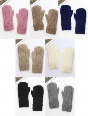 Fashion Cable Knitted Mittens with Fleeced Inside (min 12 Pair Asst Set)