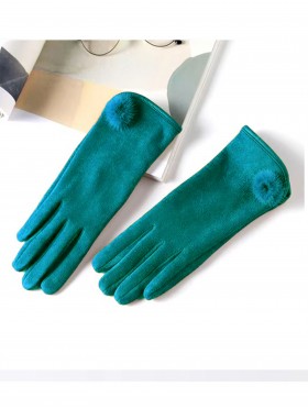 Fashion Touch Screen Gloves with Pom pom