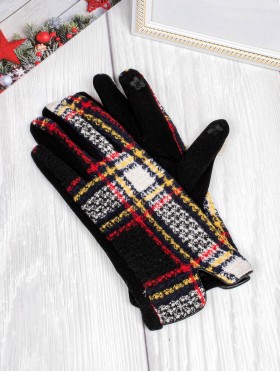 Plaid Touch Screen Gloves 