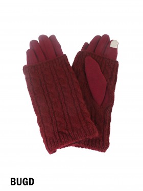 Cable Knit Vertical Touch Screen Glove