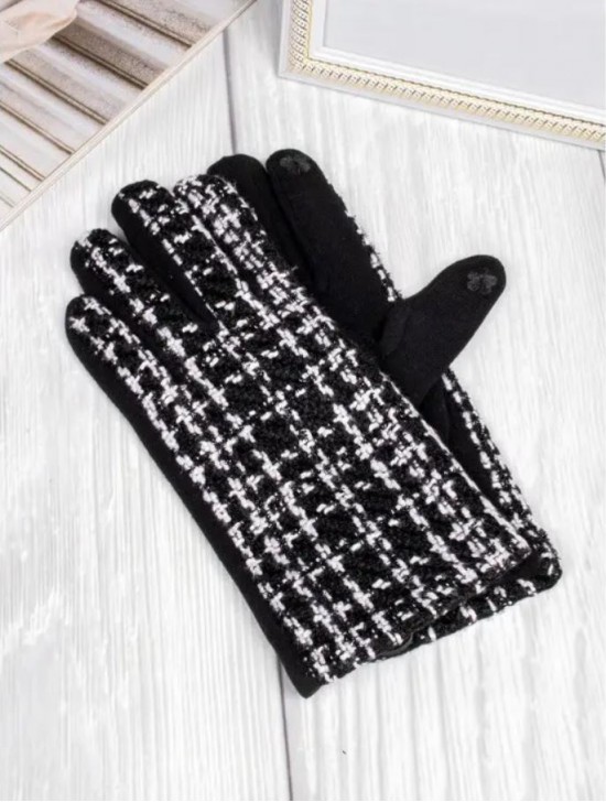 Tweed Design Classic B&W Touch Screen Gloves 