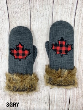 Double Layered Canada Themed Mittens