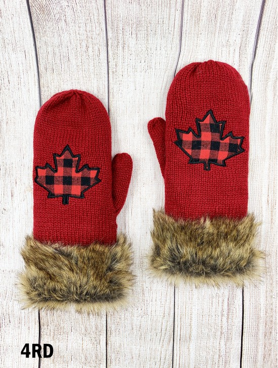 Double Layered Canada Themed Mittens