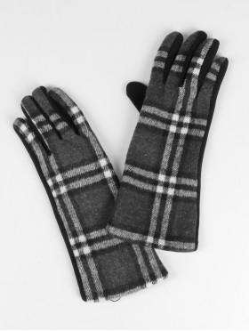 Plaid Patterned Touch Screen Long Gloves