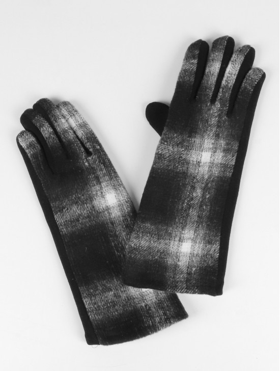 Plaid Patterned Touch Screen Long Gloves