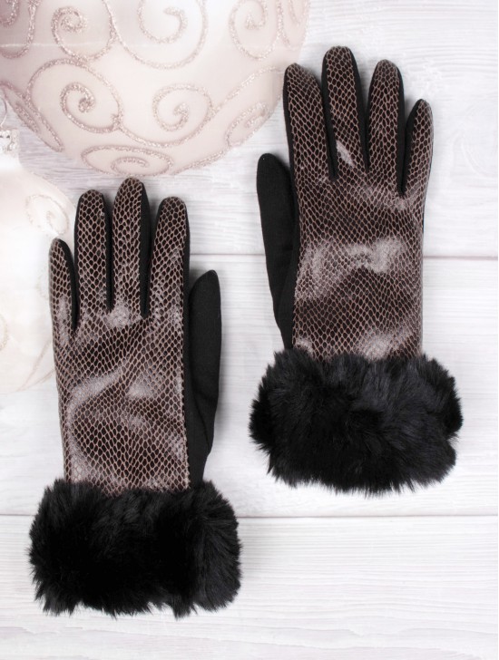 Snake Skin Pattern Touch Screen Gloves 