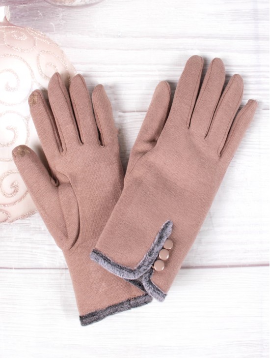 Triple Buttoned Touch Screen Gloves