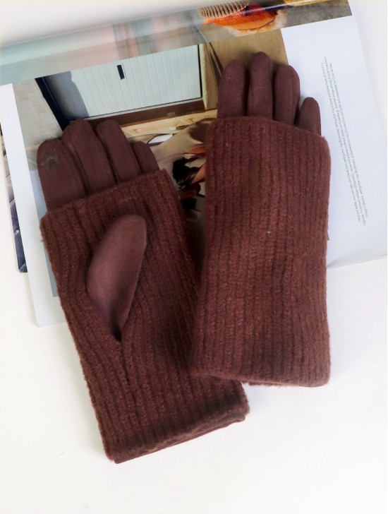 Knitted Double Layer Touch Screen Glove (3 ways to wear)