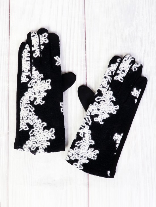 Color Pattern Stitch Touch Screen Gloves 