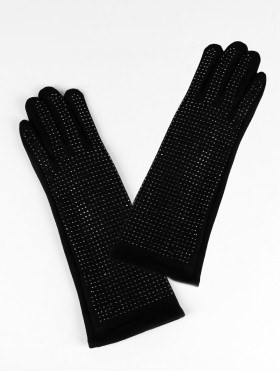 Rhinestone Touch Screen Long Gloves