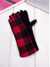 Buffalo Plaid Patterned Touch Screen Long Gloves