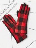 Buffalo Plaid Patterned Touch Screen Long Gloves