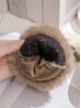 Solid Colour Shiny Bubble Gloves W Faux Fur Trim 