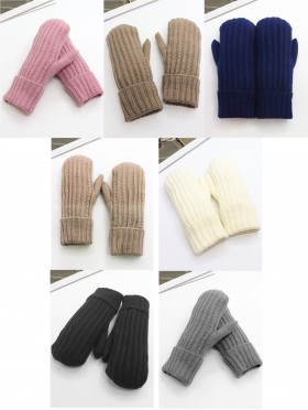 Fashion Cable Knitted Mittens with Fleeced Inside (min 12 Pair Asst Set)