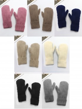 Fashion Cable Knitted Mittens with Fleeced Inside (min 12 Pair Asst Set)