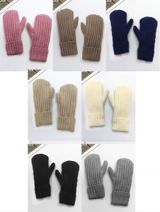 Fashion Cable Knitted Mittens with Fleeced Inside (min 12 Pair Asst Set)