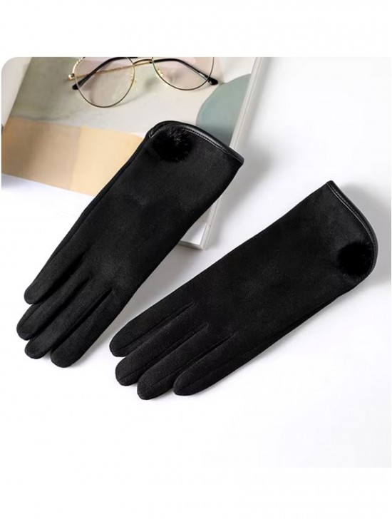 Fashion Touch Screen Gloves with Pom pom